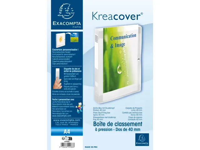 Klasseerdoos PP Krea cover rug 40mm wit