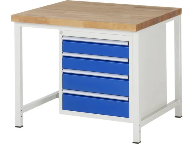 werkbank,HxBxD 840-1040x1000x900mm,beukblad,draagverm. 1250kg,4voeten