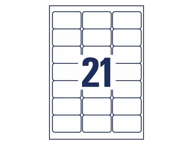 Adrestiket Avery Zweckform 63.5x38.1mm Transparant 525 Stuks