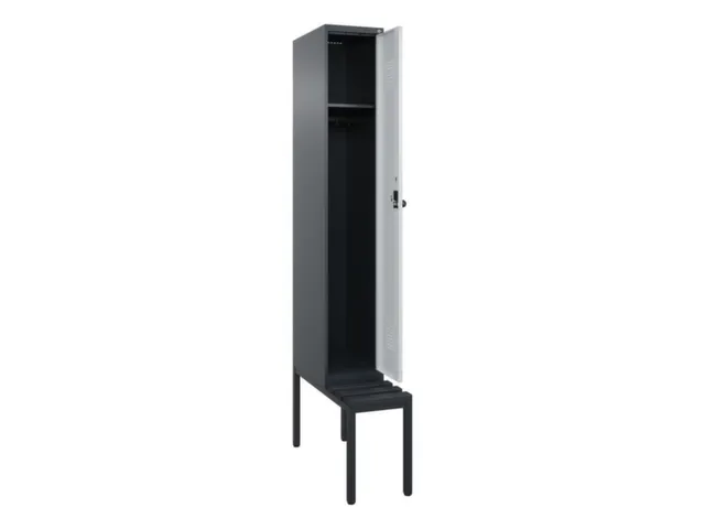 locker met bank,HxBxD 2120x300x815mm,1vak,vak B 300mm,draaigrendel