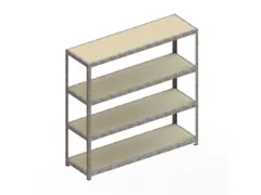 Breedvakstelling 1970x2000x600mm Vaklast 500kg 4 Houten Legborden