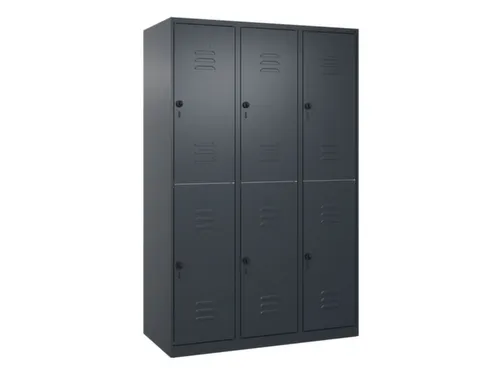 dubbeldekse locker,HxBxD 1850x1200x500mm,3x2vak.,vak B 400mm