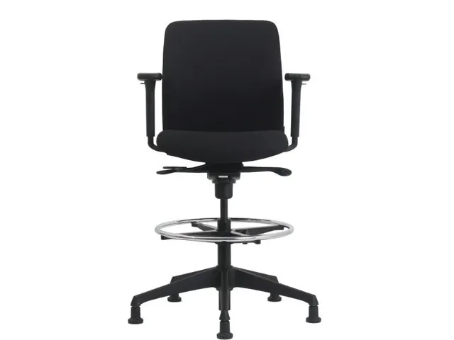 Loketstoel Stof Zwart met Doppen