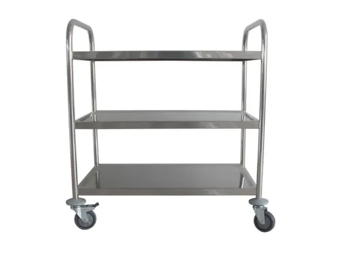 RVS serveerwagen,draagverm. 150kg,3etage(s),m. kunststof matten