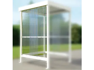 Zijwand voor rokersoverkapping rechts/links polycarbonaat bouwframe ve - 4