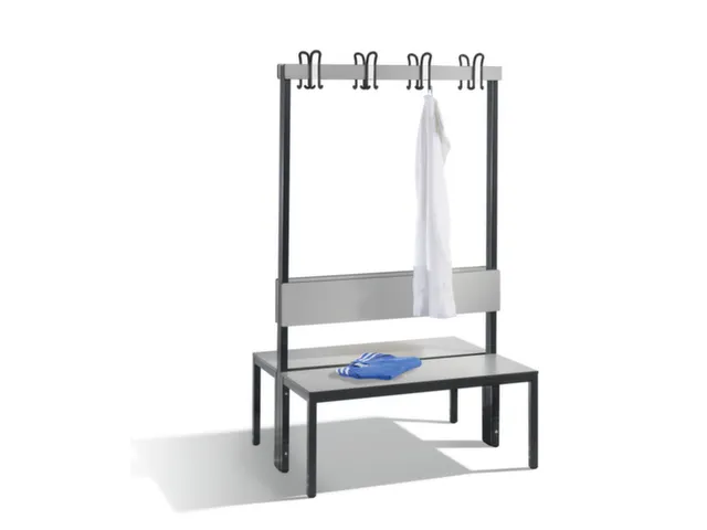 omkleedbank,HxLxD 1710x1000x760mm,HPL zilvergrijs,frame staal RAL7021