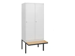 locker met bank,HxBxD 1950x800x815mm,2vak,vak B 400mm,cil.-slot
