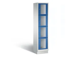 Lockerkast 1800x420x500mm 1x4 vakken Cilinderslot, Sokkel, RAL5010 - 2