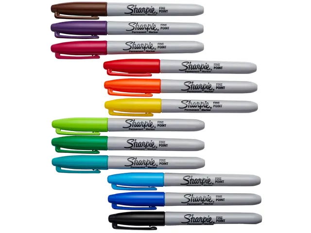 Marqueur permanent Sharpie Fin blister 12 couleurs assorties
