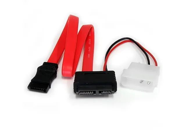 30cm Slimline SATA naar SATA Adapter met LP4 Voedingskabel