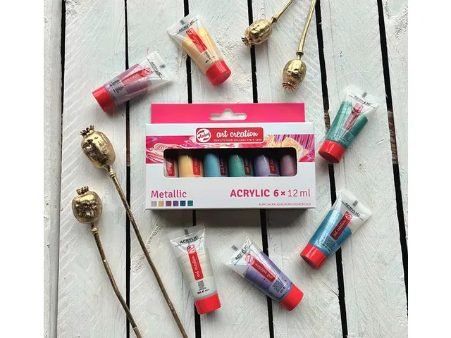Acrylverf Talens Art Creation Metallic 12ml set à 6 kleuren