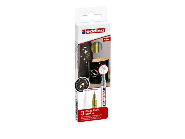 Viltstift edding 751 lakmarker metallic set à 3 stuks assorti