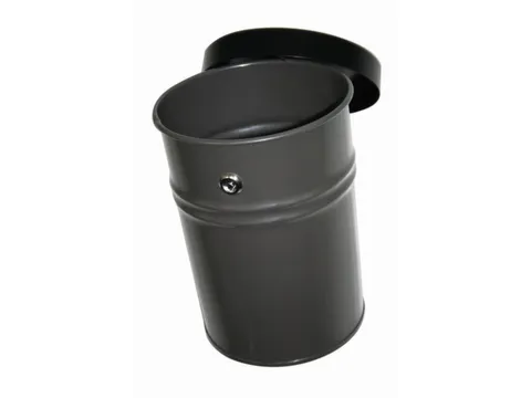 afvalbak,vlamdovend,16l,HxØ 340x245mm,wandmontage,kop zwart