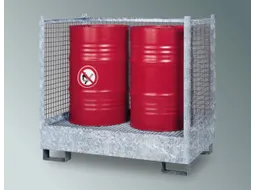 Opvangbak 2x 200l Opvangvol. 220l 1400x1410x810mm Gaas 3-Zijdig