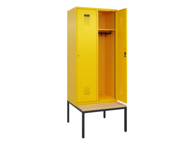 locker met bank,HxBxD 2120x800x815mm,2vak,vak B 400mm,cilinderslot