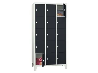 lockerkast,HxBxD 1850x900x500mm,3x5vakken,RAL7035,front RAL7016 - 2