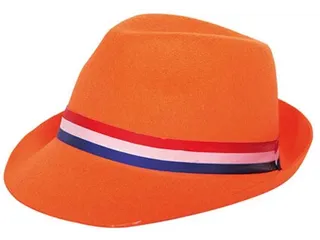 Oranje hoed trilby - 1