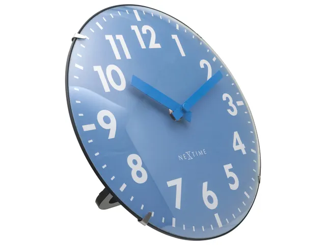 Tafelklok Nextime Duomo Mini 20 cm blauw gebolde glazen lens