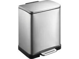 Afvalbak pedaalemmer RVS mat rechthoekig 9 Liter + 10 Liter