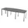 vergadertafel HxBxD 74x240x120cm vatvormig MS-donkergrijs 4voeten alu
