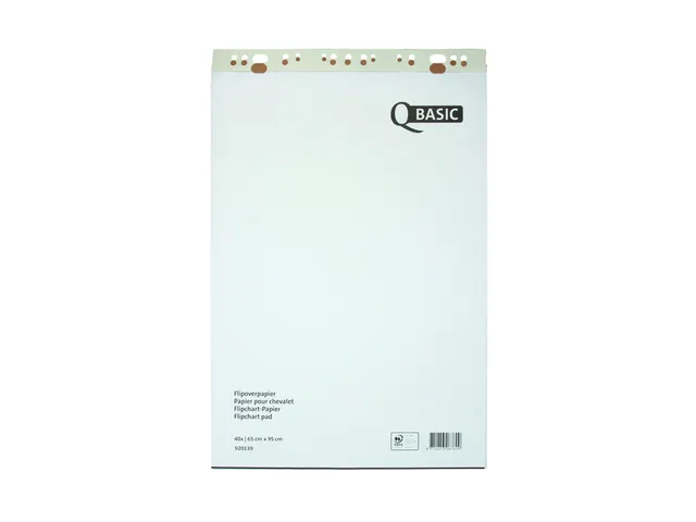 Flipoverpapier Qbasic 65x95cm 40 vel ongevouwen ruit