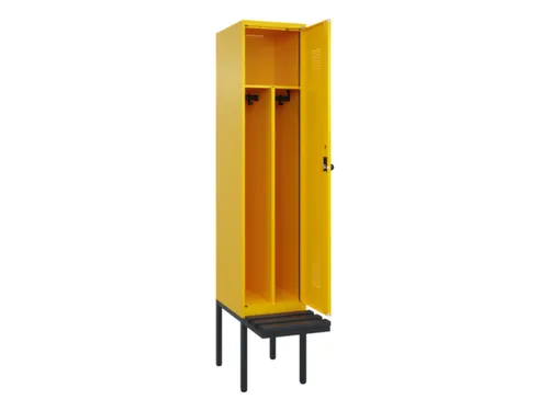 locker met bank,voor scheiding van kleding,HxBxD 2120x400x815mm,1vak