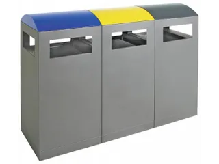 Afvalverzamelstation Niet-Brandbaar 3X90 Liter 1050X1350X450Mm Grijs - 1
