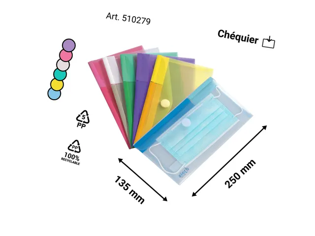 Enveloptas Djois Color Collection 250x135mm horizontaal assorti