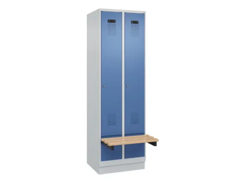 locker met bank,HxBxD 1950x600x815mm,2vak,vak B 300mm,cilinderslot