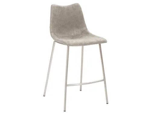 Barkruk mySOLO 4-poten RVS met Zitting kunstleder Vintage Grijs