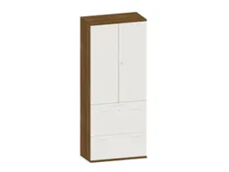kantoorkast,HxBxD 1920x800x430mm,decor romp noten,decor front wit