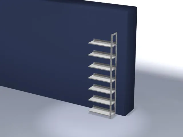 dossierstelling,aanbouwveld,HxBxD 2550x750x300mm,vaklast 60kg