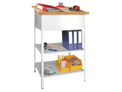 Massieve Lessenaar Hxbxd 1100/1200x700x600mm 2 Legborden Open Ral 7035