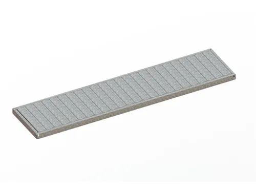 legbord van plaatstaal,v. breedvakstelling,BxD 2500x600mm,vakl. 400kg