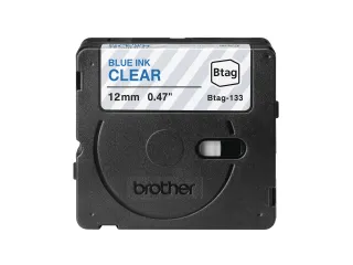 Brother BTAG-133 labelprinter tape Blauw op transparant - 2