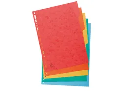 Tabblad glanskarton 225g 5-delig A4 maxi Assorti