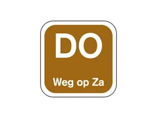 Label DO weg op ZA Bruin Afwasbaar doos 1.000st - 1