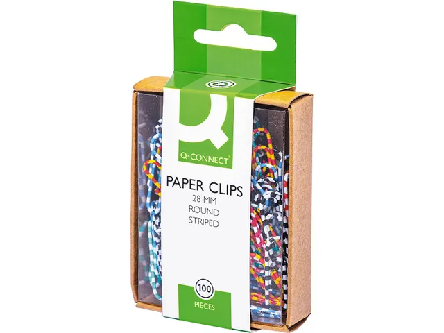 Attache-Tout, 28 Mm, Boîte De 100 Pièces, Couleurs Assorties Rayées