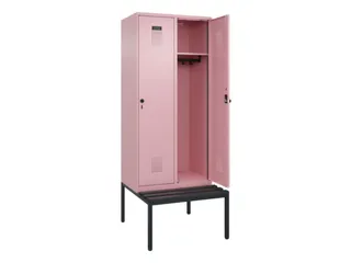 locker met bank,HxBxD 2120x800x815mm,2vak,vak B 400mm,draaigrendel - 1
