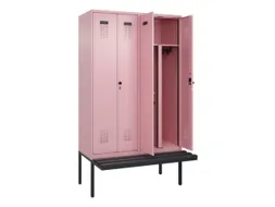 PBM-locker met bank,HxBxD 2120x1200x815mm,4vak,vak B 300mm