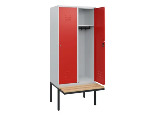 locker met bank,HxBxD 1950x800x815mm,2vak,vak B 400mm,cil.-slot