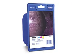 Brother LC1220RBWBPDR, Cyaan, Magenta, Geel, Inkt op pigmentbasis, 1 s