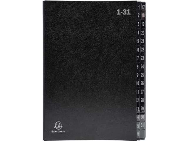 sorteermap Ordonator A4 32 vakken met tabs 1-31 zwart karton