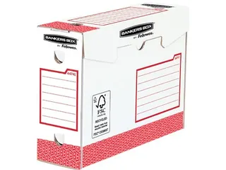 Bankers Box Basic Archiefdoos Heavy Duty, Ft 9,5 X 24,5 X 33 Cm, Rood - 1