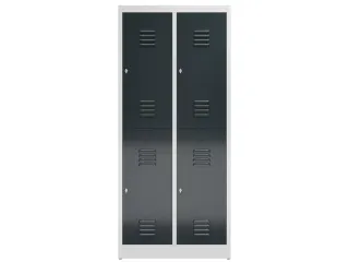 Dubbeldekse garderobekast 1800x800x500mm 2x2vak 400mm RAL7035 RAL7016 - 2