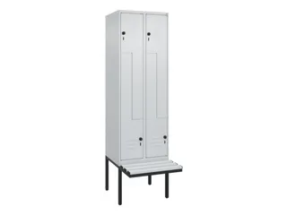 Z-garderobekast,HxBxD 2120x600x815mm,2vak,vak B 300mm,draaigrendel - 1