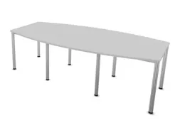 vergadertafel,HxBxD 740x2400x1200mm,vatvormig,MP-lichtgrijs