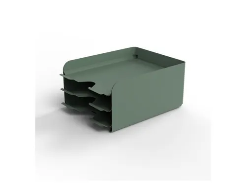 ODBLOC metalen brievenbak 3-delig groen