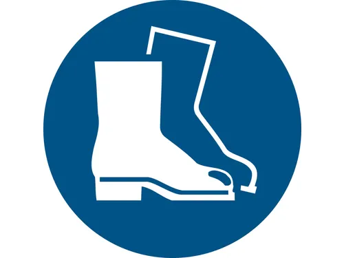 Pictogram bordje Djois Veiligheidsschoenen verplicht Ø200mm blauw