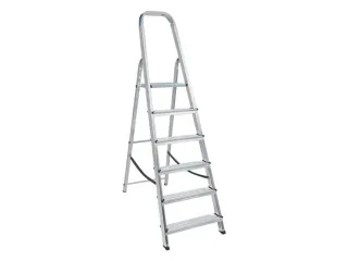 aluminium beugelladder eenzijdig 6treden stand H 1 21m aluminium - 1